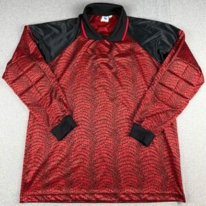High 5 Mens M Lightweight Pullover Polo Red Black Geometric Polyester LS